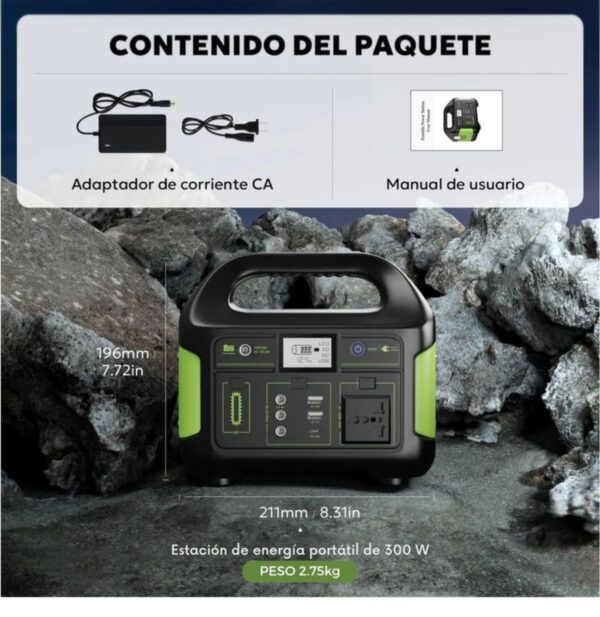 Subestación de Energía 300W Generador Solar Portátil - Image 3